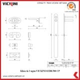  Khóa tủ 3 ngăn VICKINI 03288.500 CP crom bóng 