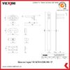  Khóa tủ 3 ngăn VICKINI 03288.500 CP crom bóng 