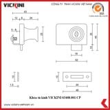  Khóa tủ kính VICKINI 03408.001 CP crom bóng 