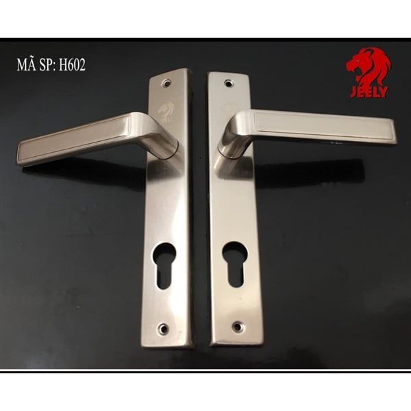  Khóa cửa nhôm Jeely H602 Bụng Khóa 2F ốp sắt màu inox -VC 