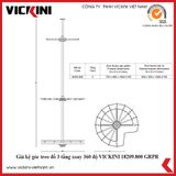  Giá kệ góc treo đồ 3 tầng xoay 360 độ VICKINI 18209.800 GRPR xám sơn 