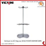  Giá kệ góc treo đồ 3 tầng xoay 360 độ VICKINI 18209.800 GRPR xám sơn 