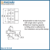  Bản Lề 1D  CJ6 Trắng Sữa Kinlong Chính Hãng 
