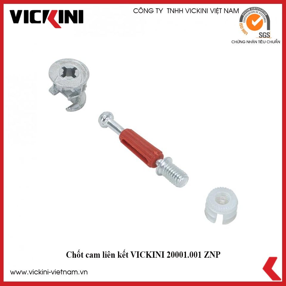  Chốt cam liên kết VICKINI 20001.001 ZNP kẽm xanh (3 thành phần) 