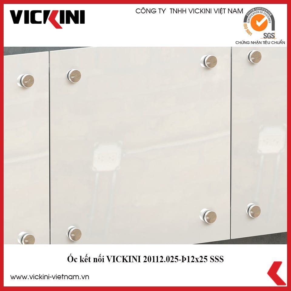  Ốc kết nối VICKINI 20112.025-Þ12x25 SSS inox mờ 