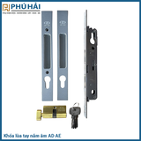  Khóa lùa tay nắm âm màu bạc EURO 