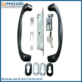  Khóa LÙA CHỮ C Màu Đen dùng cho XINGFA hệ 55 + 93 