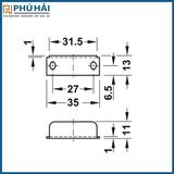  Khóa tủ vuông Hafele chìa gập 232.01.220 