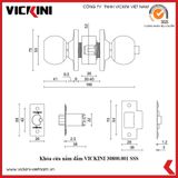  Khóa cửa nắm đấm VICKINI 30800 SSS inox mờ 