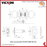  Khóa cửa nắm đấm VICKINI 30801 SSS inox mờ 