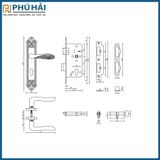  Khóa cửa nẹp VICKINI 35768.101 CF cafe vàng ruột chốt(12B/T) 