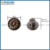  Núm tủ hoa văn đồng cổ nâu 
