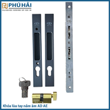  Khóa lùa tay nắm âm màu đen EURO 