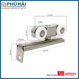  Bánh xe lùa treo cửa đi HAMMERED inox 304 4 bánh 