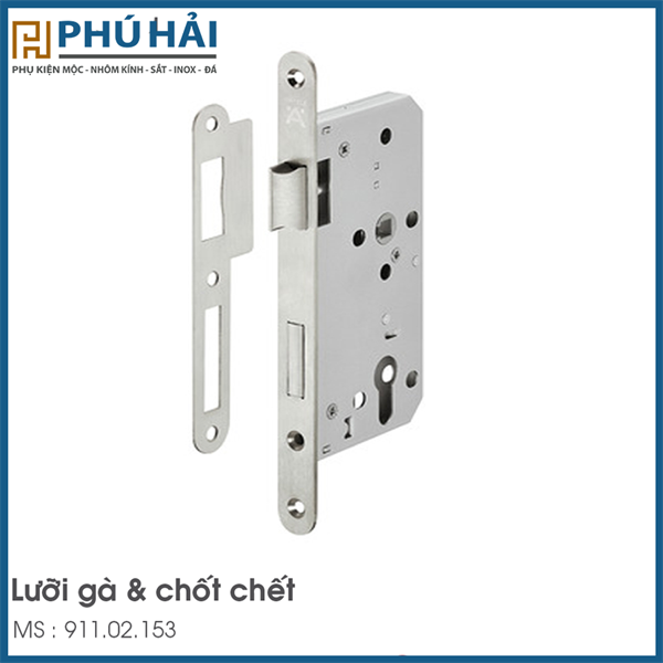  Thân Khóa Lưỡi Gà & Chốt Chết E55/72A Hafele 911.02.153 