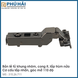  Bản lề cánh kính Hafele 315.26.711 cong vừa (có đế) 