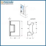  Bản lề kính tường 90 độ Hammred 