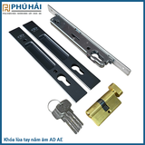  Khóa lùa tay nắm âm màu đen EURO 