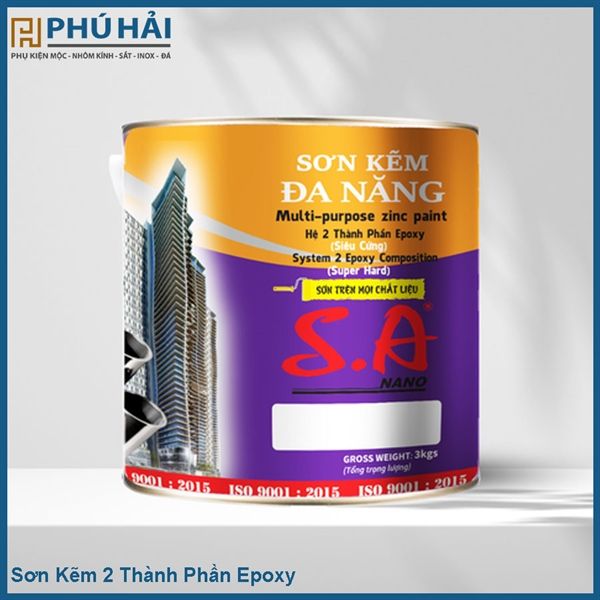  Sơn kẽm 2 thành phần 666 màu Nhũ Bạc Camay 3kg SA(4 lon/T) 