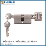  Ruột Khóa 1 Đầu Vặn 1 Đầu Chìa 65mm Hafele 916.96.311 