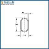  Cây treo đồ nhôm sọc oval Hafele 801.21.835 2m 