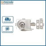  Khóa kính bán nguyệt Hamered đơn 842-03 có chìa 