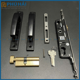  Khóa đa điểm HUY HOÀNG tay tròn đen Ap82k22 mở trong (24B/T) 