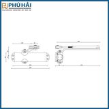  Tay đẩy hơi cửa đi VICKINI 44075.002 SPR bạc sơn có dừng 40-60kg 