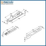  Bản lề sàn thủy lực tải trọng 250kg, inox 304 Hafele 932.84.040 