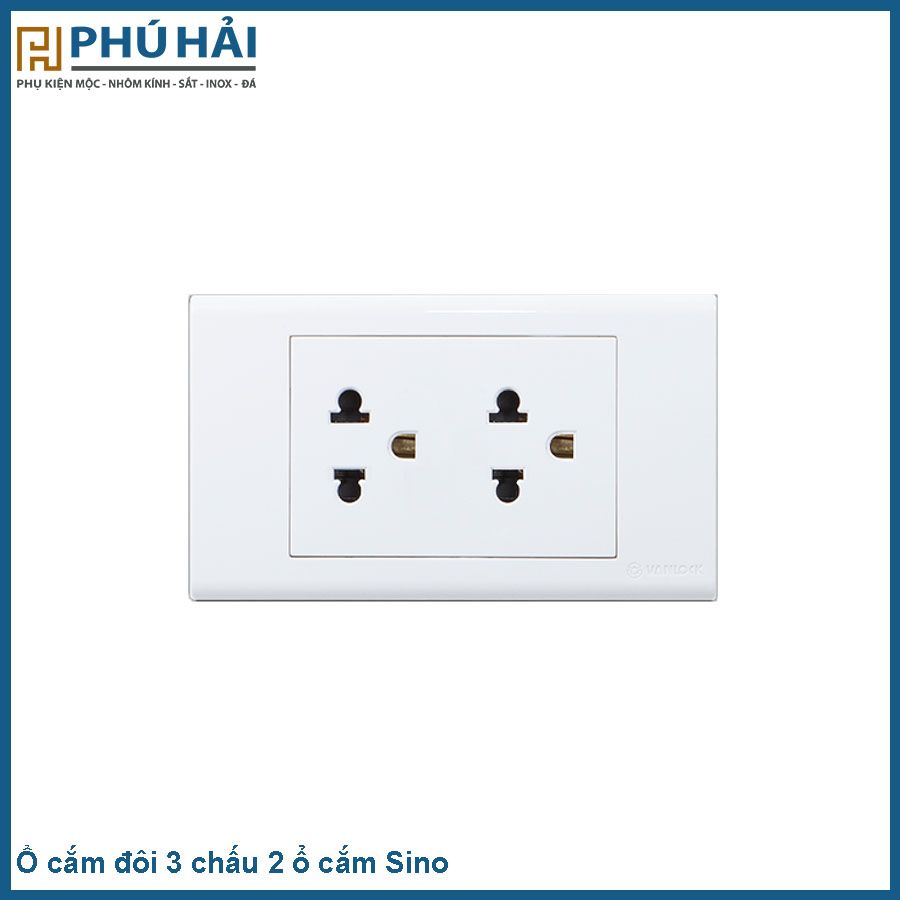  Ổ cắm đôi 3 chấu 2 ổ cắm sino 