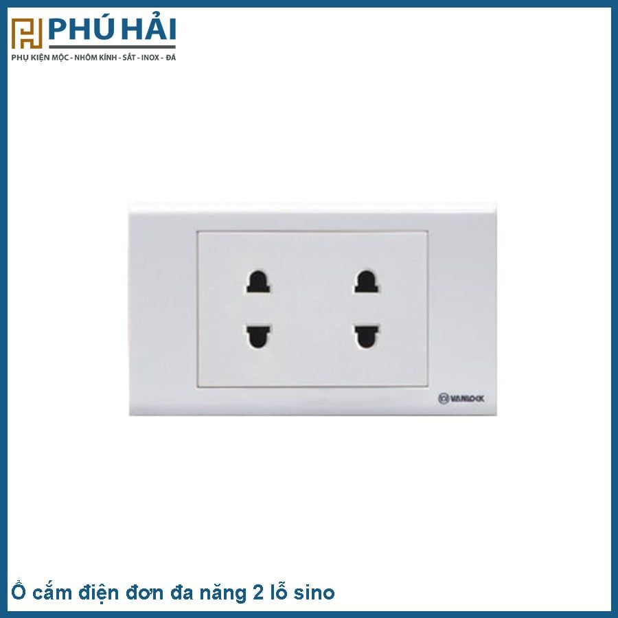  Ổ cắm điện đơn đa năng 2 lỗ sino 