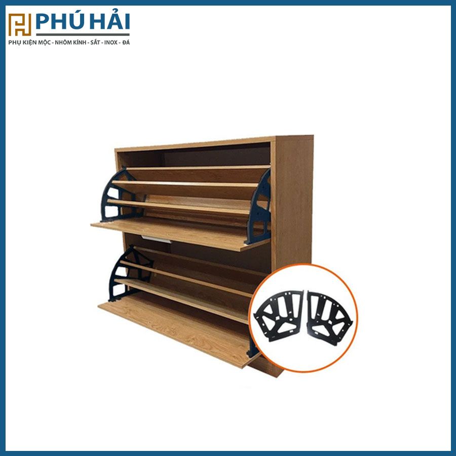  Bản lề tủ giày (kệ giày) thông minh 3 tầng sắt sơn tĩnh điện - VNH286100 (Bộ) 