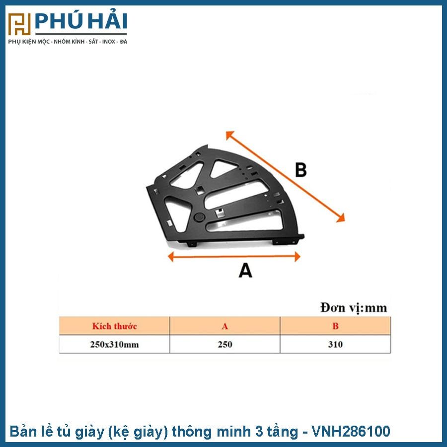  Bản lề tủ giày (kệ giày) thông minh 3 tầng sắt sơn tĩnh điện - VNH286100 (Bộ) 