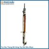Trụ cầu thang đế hông inox 201 tay đôi ốp gỗ 3ly đầu nhọn