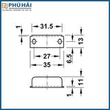  Khóa vuông hộc tủ Hafele 232.01.230 