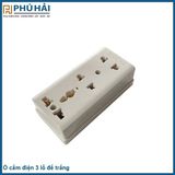  Ổ cắm điện 3 lỗ đế trắng 