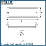  Tay nắm âm Hafele màu nhôm mờ 151.76.923 