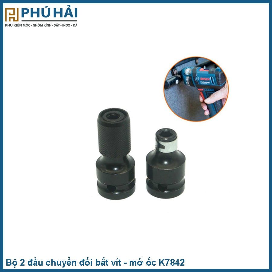  Bộ 2 đầu chuyển đổi bắt vít- mở ốc 1/2+.4 K7842 