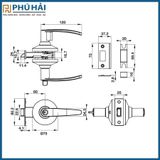  Bộ Khóa Tay Nắm Cửa Đi Hafele 489.10.820 