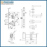  Bộ khóa tay nắm vệ sinh Hafele 489.10.660 