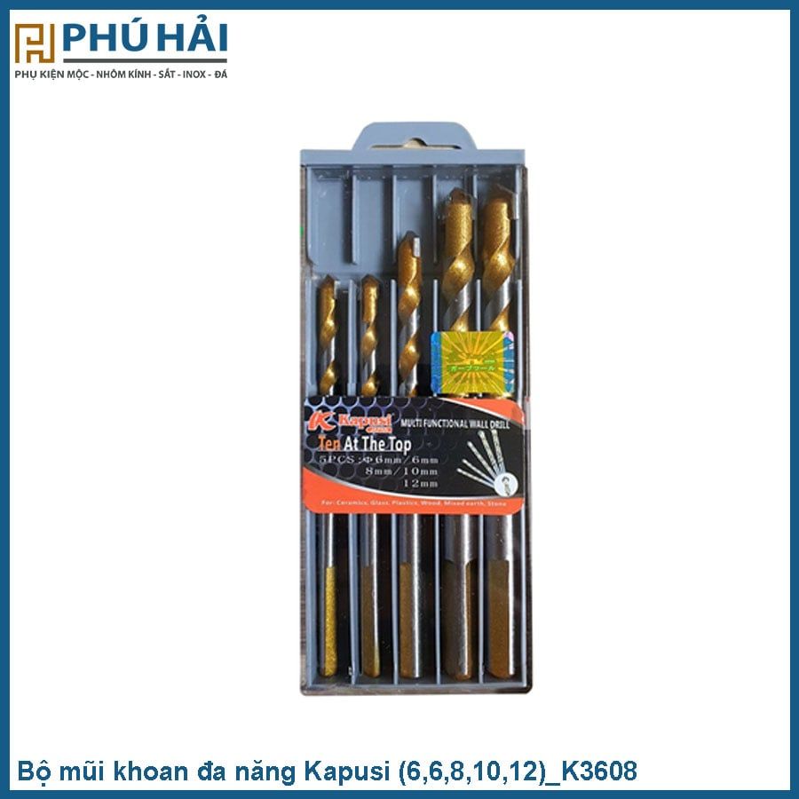  Bộ mũi khoan đa năng KPS 5PC (6,6,8,10,12)_K3608_VÀNG 