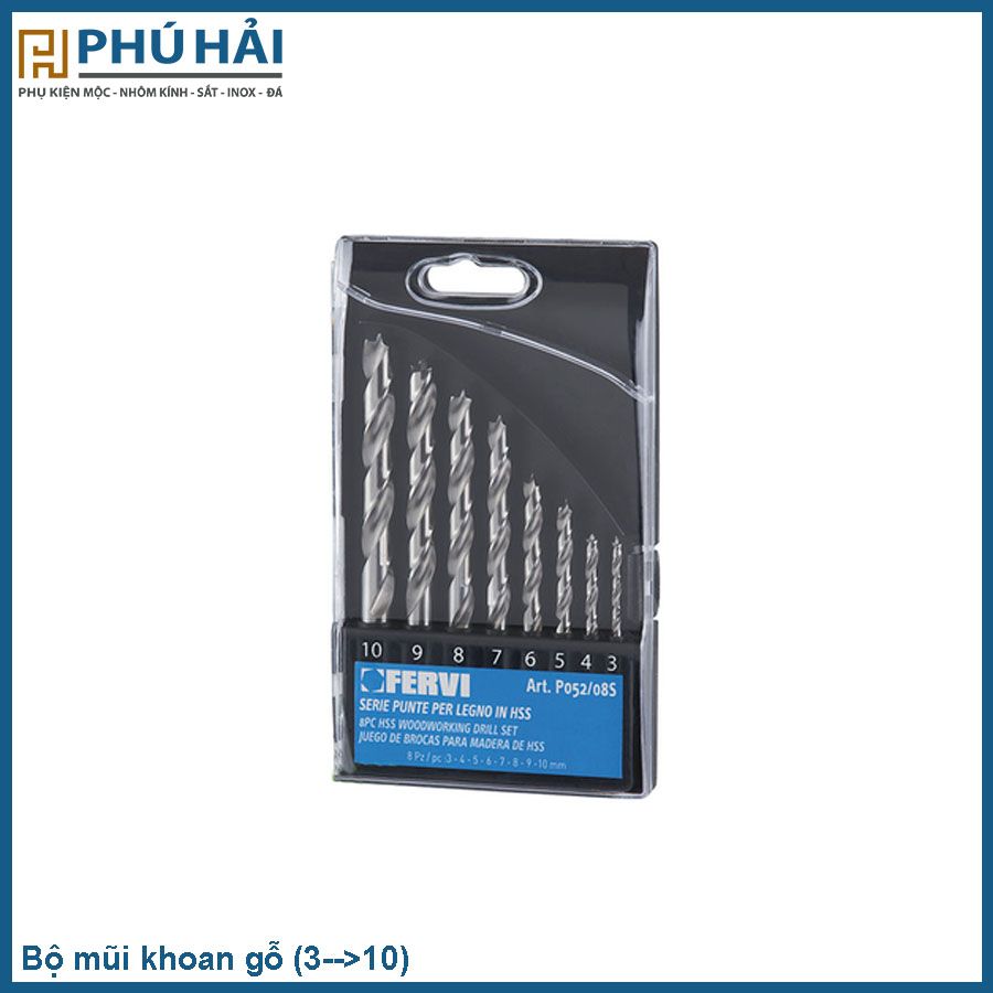  Bộ mũi khoan GỖ 8PC (3-->10) 