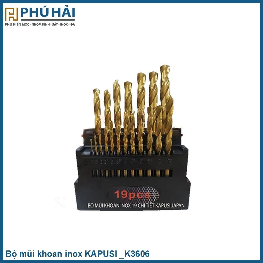  Bộ mũi khoan inox KAPUSI 19PC_K3606 