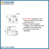  Bản Lề 3D LHD63 Đen Kinlong Chính Hãng 