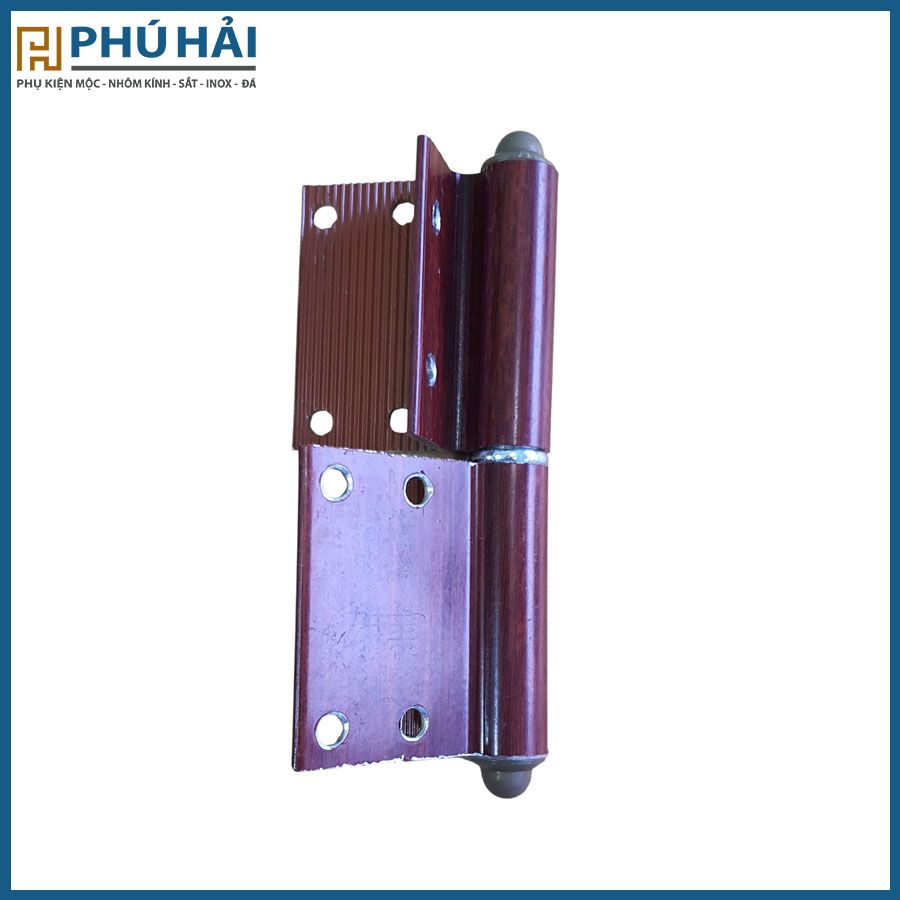  Bản lề góc cửa nhôm màu gỗ đỏ loại dày phải R 