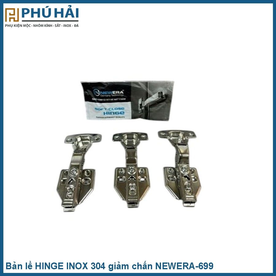  Bản lề HINGE INOX 304 giảm chấn NEWERA-699 Cong Vừa (B)(100C/TH) 