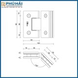  Bản lề kính VICKINI 66078.135 (135 độ) kính kính OPB Đen mờ 