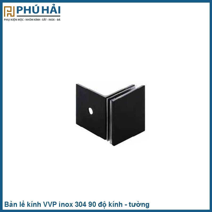  Bản lề kính VVP inox 304 90 độ kính tường màu đen 