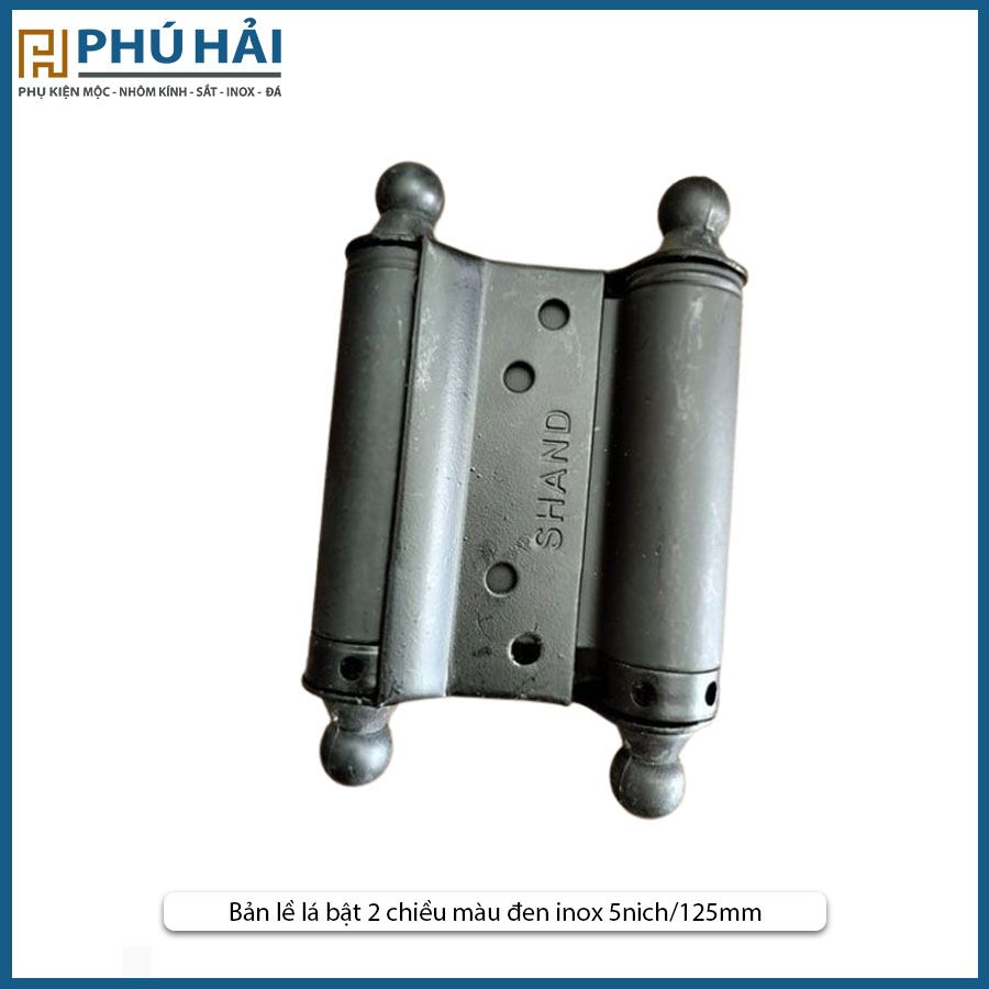 Bản lề lá bật 2 chiều màu đen inox 5nich/125mm 