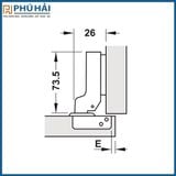  Bản lề Metalla giảm chấn trùm nữa Hafele 493.03.024 